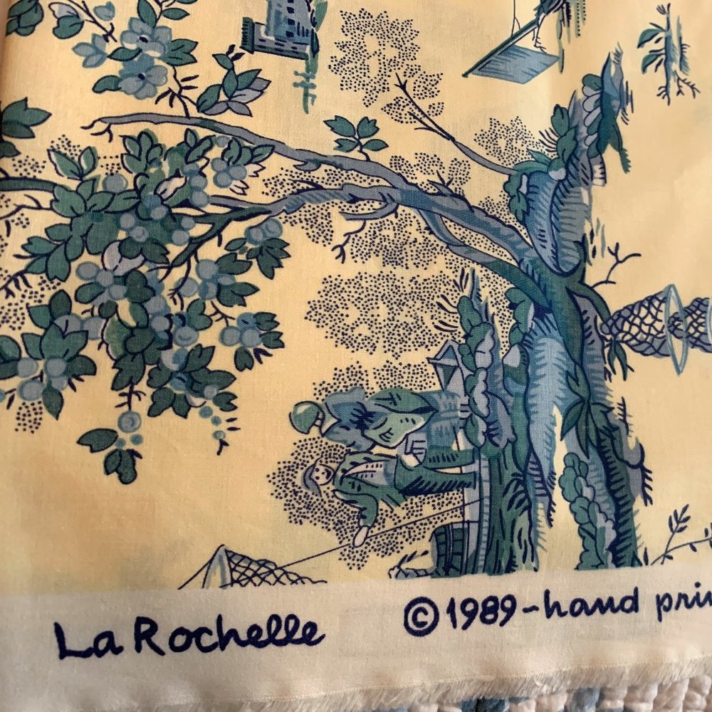 Gorgeous Vintage Chinoiserie Toile Bailey & Griffin Hand Printed Fishermen - Picture 6 of 16